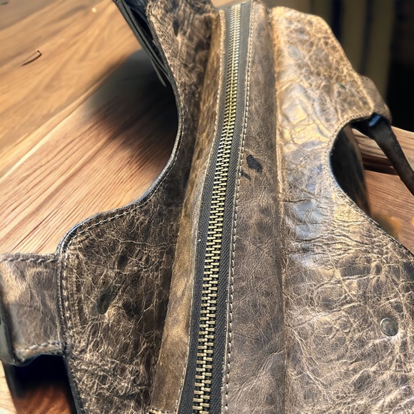 Frye Distressed Leather Studded Shoulder Bag - Picture 10 of 13